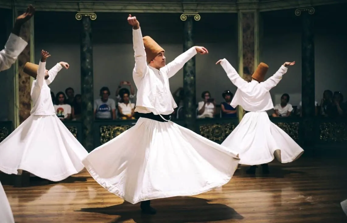 Stylized whirling dervish — rhythm, breathing, and bodily regulation within the Mevlevi tradition of Rumi